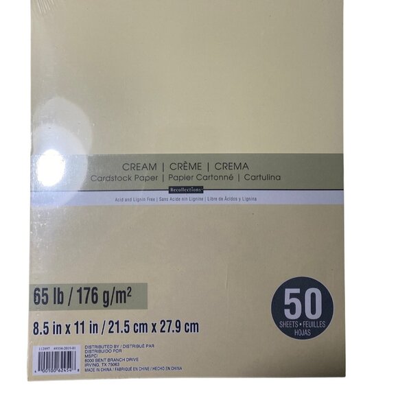 Recollections Cream Cardstock Paper 8.5" x 11" 65lb 176g/m² Pack Of 50 Acid-Free - Picture 5 of 5